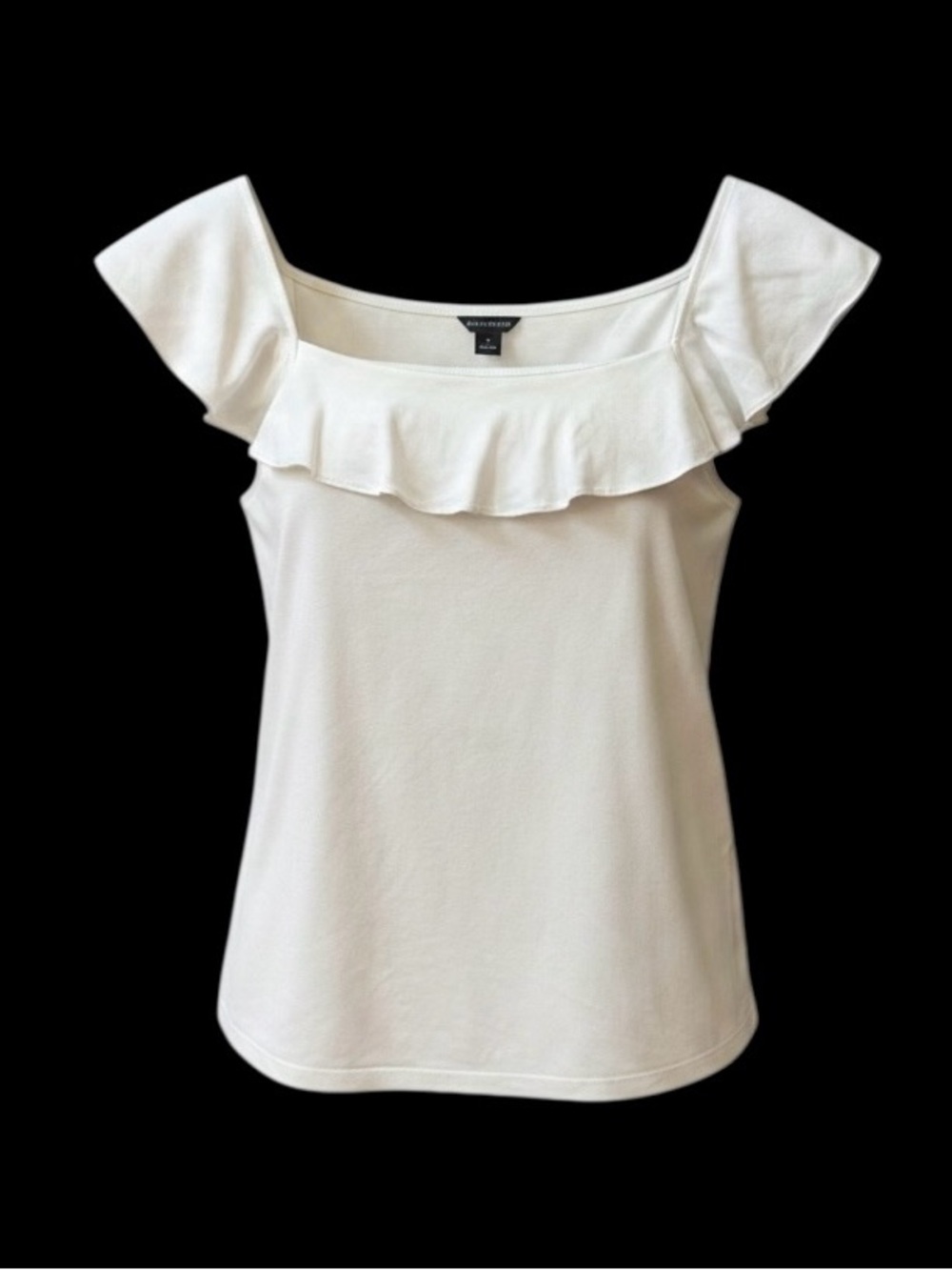 Ann Taylor White Off-Shoulder Ruffle Top Size Small